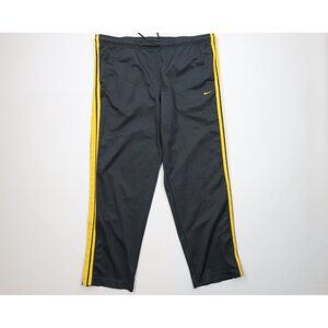 AS IS Vintage Nike Mens XL Travis Scott Mini Swoosh Striped Wide Leg Pants Gray